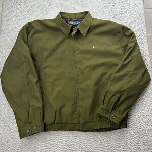Polo Ralph Lauren Bomber Jacket Green Size XXL Mens Lined Full Zip